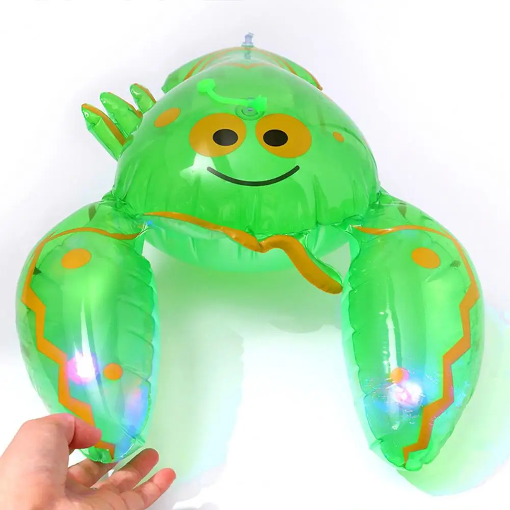 Kids Inflatable Lobster Toy Luminous Elastic Band Bouce Jumping Lobster Leafproof Colorful Light Foldable Children Toy