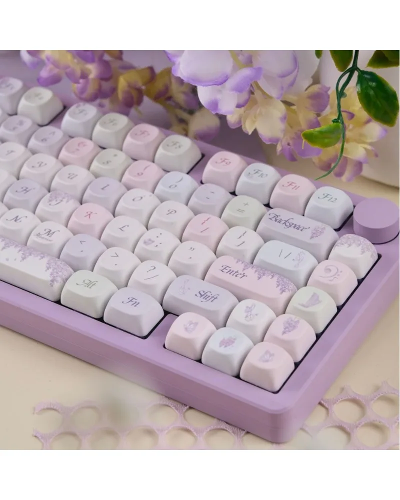 

MOA high wisteria flower personalized theme keycap PBT full five-sided sublimation mechanical keyboard keycap