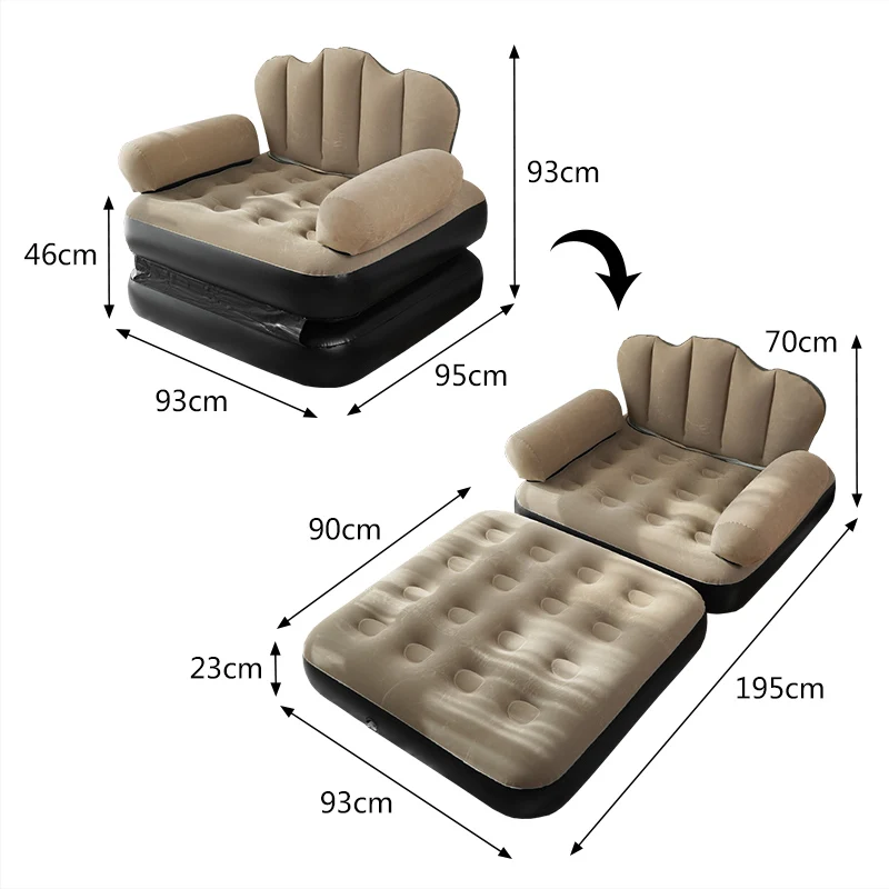 Outdoor Seat Inflatable Sofa Home Lazy Inflatable Sofa Bed Camping Inflatable Mattress Foldable Air Mattress