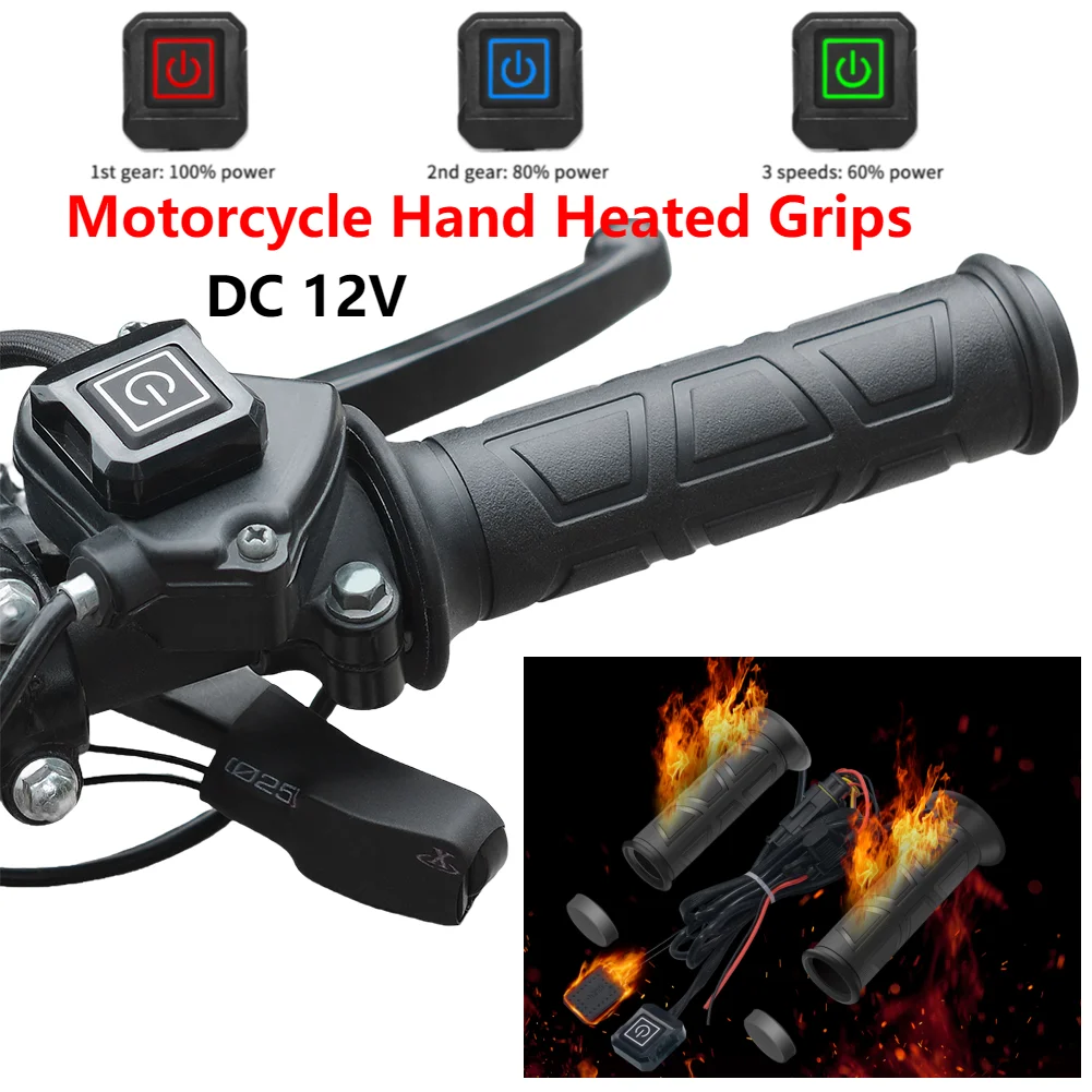 

DC 12V ATV Handlebar Heater Smart Temperature Control Handlebar Hand Warmer Waterproof Electric Heated Grips for Motorcycles ATV