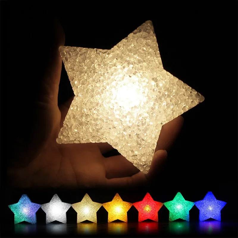 20Pcs 8/10CM Led Star Night Light luminoso Hand Hold Stage eseguire puntelli lampada con fascia elastica giocattolo regalo per feste per bambini