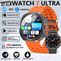 2025 New Watch 7 Ultra Smart Watch Men 32GB Memory 3D Video Display Sports SmartWatch GPS NFC Compass Photo Album Smartwatch