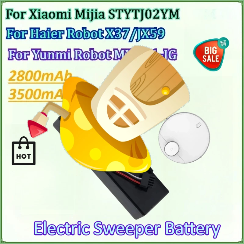 

New STYTJ02YM 14.4V 3500mAh 18650 4S1P Electric Sweeper Battery for Xiaomi Mijia Mi Robot Vacuum-Mop P Sweeping Mopping Robot