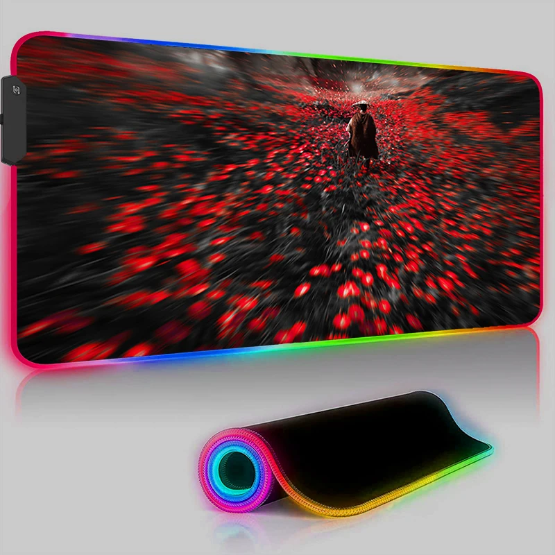 

New HD Large Backlight Pad Mouse Pad RGB Laptop Ghost of Tsushima Desktop Mousepad LED PC Gaming Accessories Desk Mat XXL Carpet