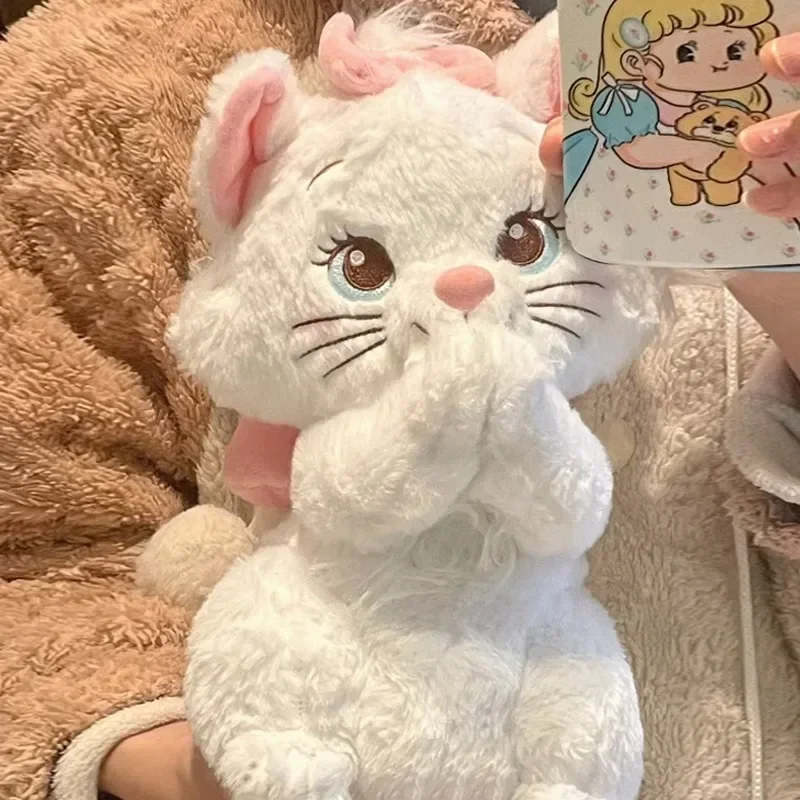 20-45cm Disney Marie Cat Plush Dolls The Aristocats Cartoon Sleepy Face Marie Bow Plushies Doll Soft Stuffed Animals Pet Toy Gir