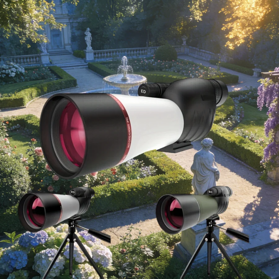 25-75×60 Zoom Spotting Scope, ED Lens & Fully Multi-Coated, Waterproof for Bird Watching, Long Range Target Observation