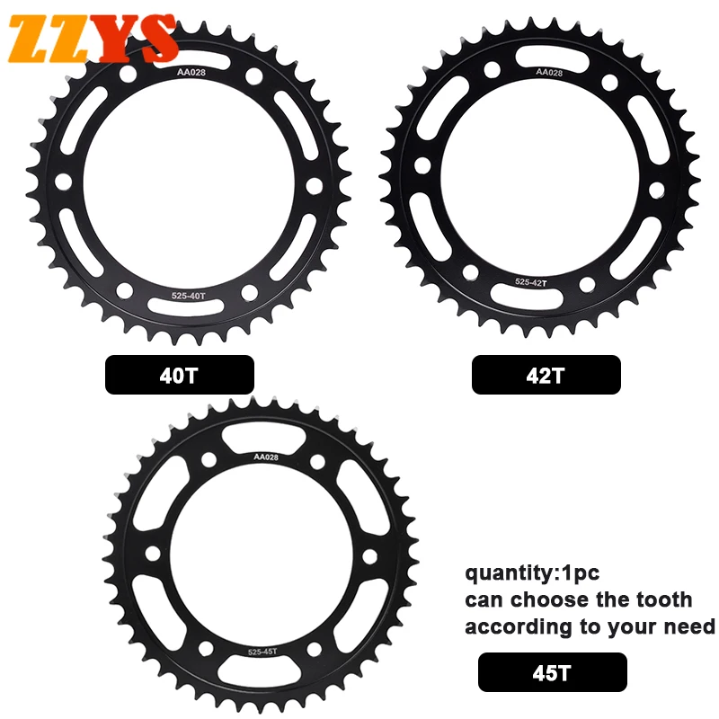 

525 40T 42T 45T Tooth Rear Sprocket Gear Star Wheel Cam Pinion For Honda Road CBR600RR 2007-16 CBR600 CBR600RA C-ABS CBR 600 RA