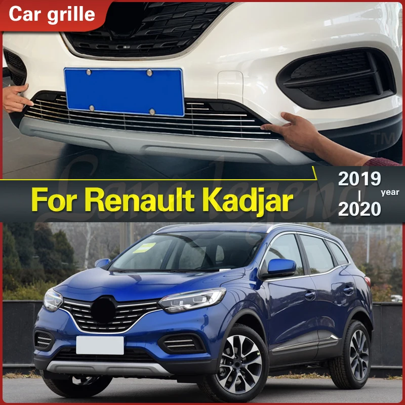 

For Renault Kadjar 2019 2020 Body Kit High-quality Stainless Steel Front Lower Grill Grille Cover Trims Refit Racing Grill