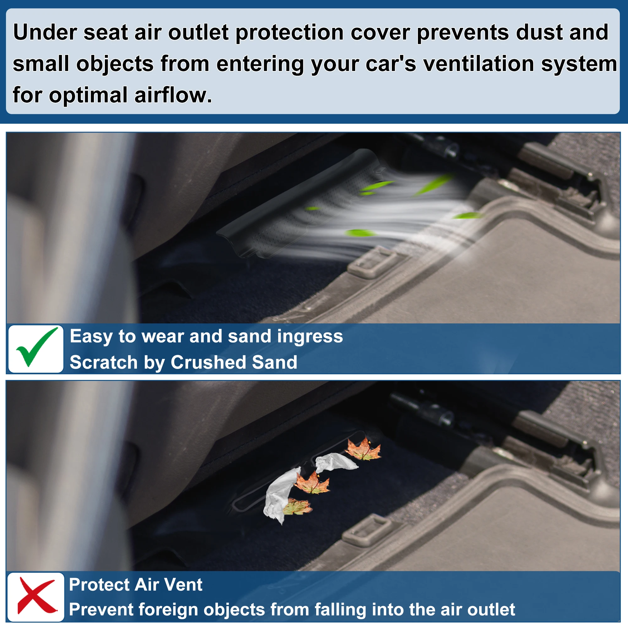 UXCELL غطاء حماية منفذ الهواء تحت المقعد لتويوتا RAV4 2019-2025 المقاعد الخلفية 2 قطعة #4