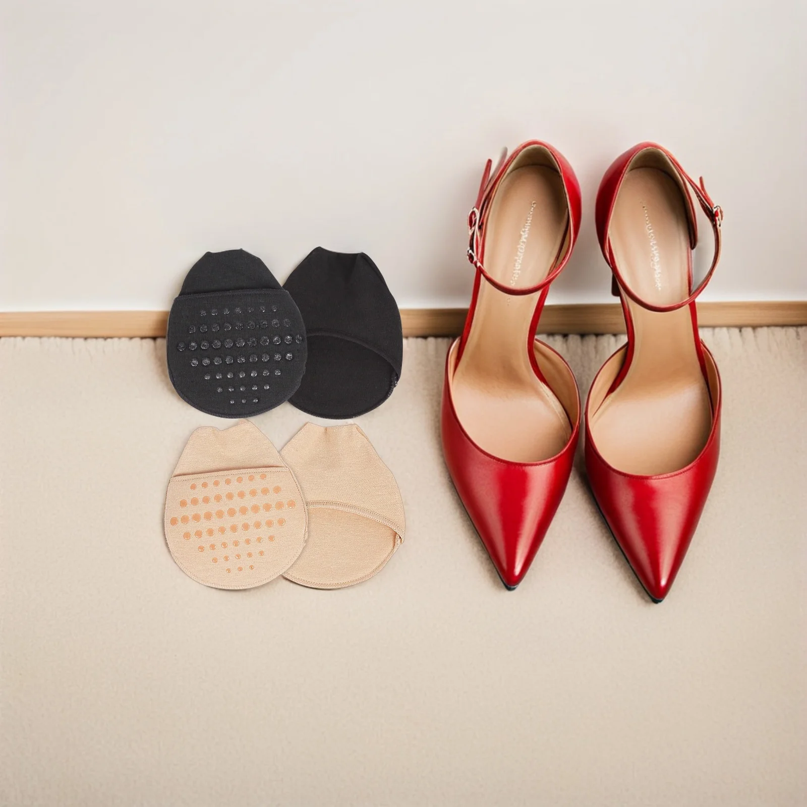 

2Pairs Slipproof Silicone Socks Impact-Resistant Breathable Forefoot Cushions for High Heel Comfort Cushioning