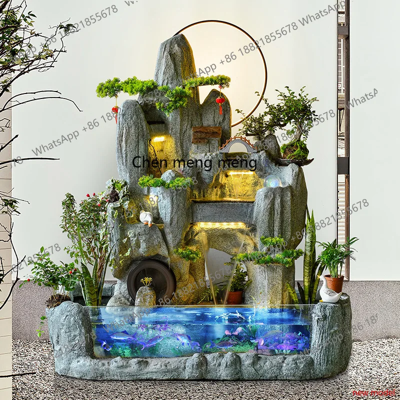 H178H178Large, feng shui wheel ornament, office lucky fish tank floor-to-ceiling bonsai living room decoration