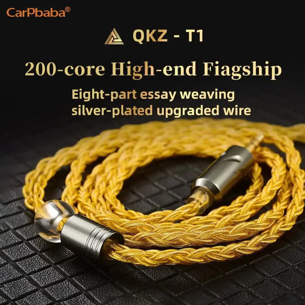 Original QKZ-T1 200 Core TC Silver Plated Hifi Earphone Update Cable MMCX/2Pin Connector Use For QKZ ZXN ZXT VK4 ZX2 ZAX2 CCA