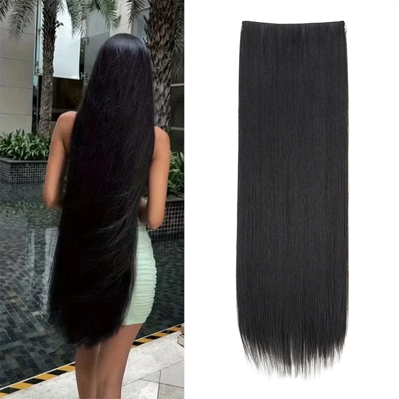 32Inch/40Inch Synthetic Long Straight Hair Extension 5 Clips-in Hair Black Brown Natural Invisible Hairpiece for Women