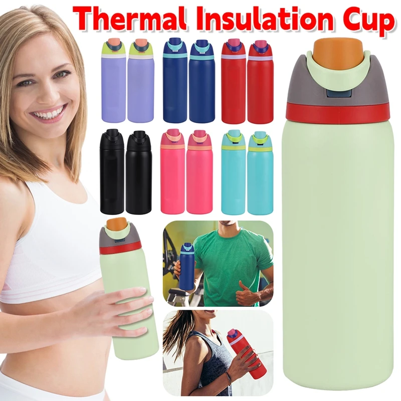 

24oz Thermo Bottle Stainless Steel Thermos Water Bottle Double-Layer Thermal Mug Outdoor Sports Gym Vacuum Insulated Drinkware