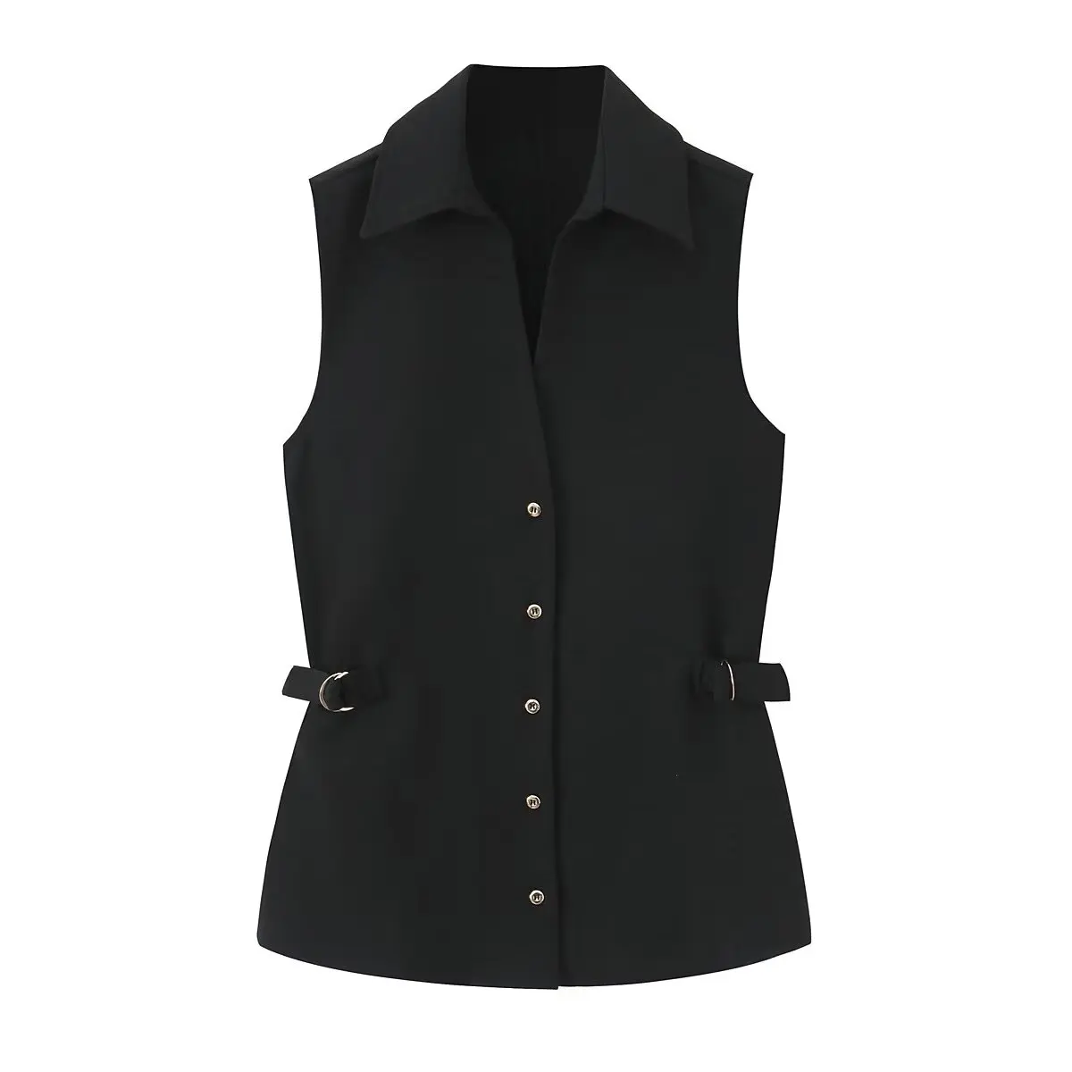 

2025 WOMAN Fashion European and American Style Autumn New Trip Belt Trip Crepe Shirt Vest Chic Laps Breasted Top Outerwear Mujer