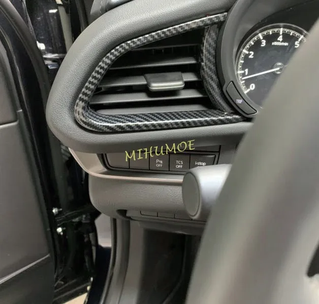 For 2020-2025 Mazda CX30 CX-30 Dashboard Air AC Conditioning Outlet Vent Frame Cover Trim Carbon Fiber Car Accessories Interior