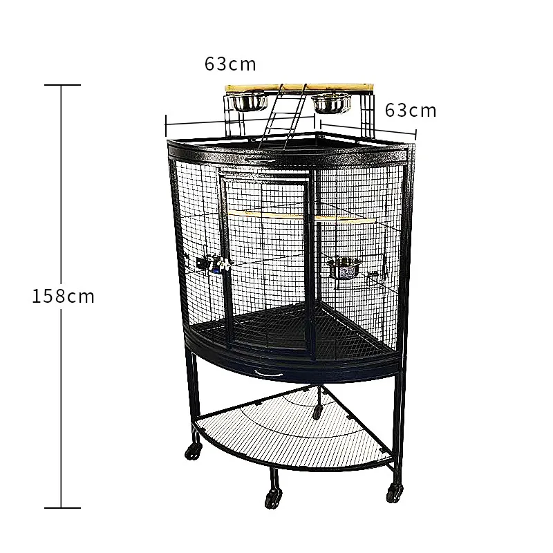 Metal Corner Bird Cage Parrot Pop Flower Black Right Angle Gray Cage Tiger Skin Monk Xuanfeng Starling Villa - Image 5