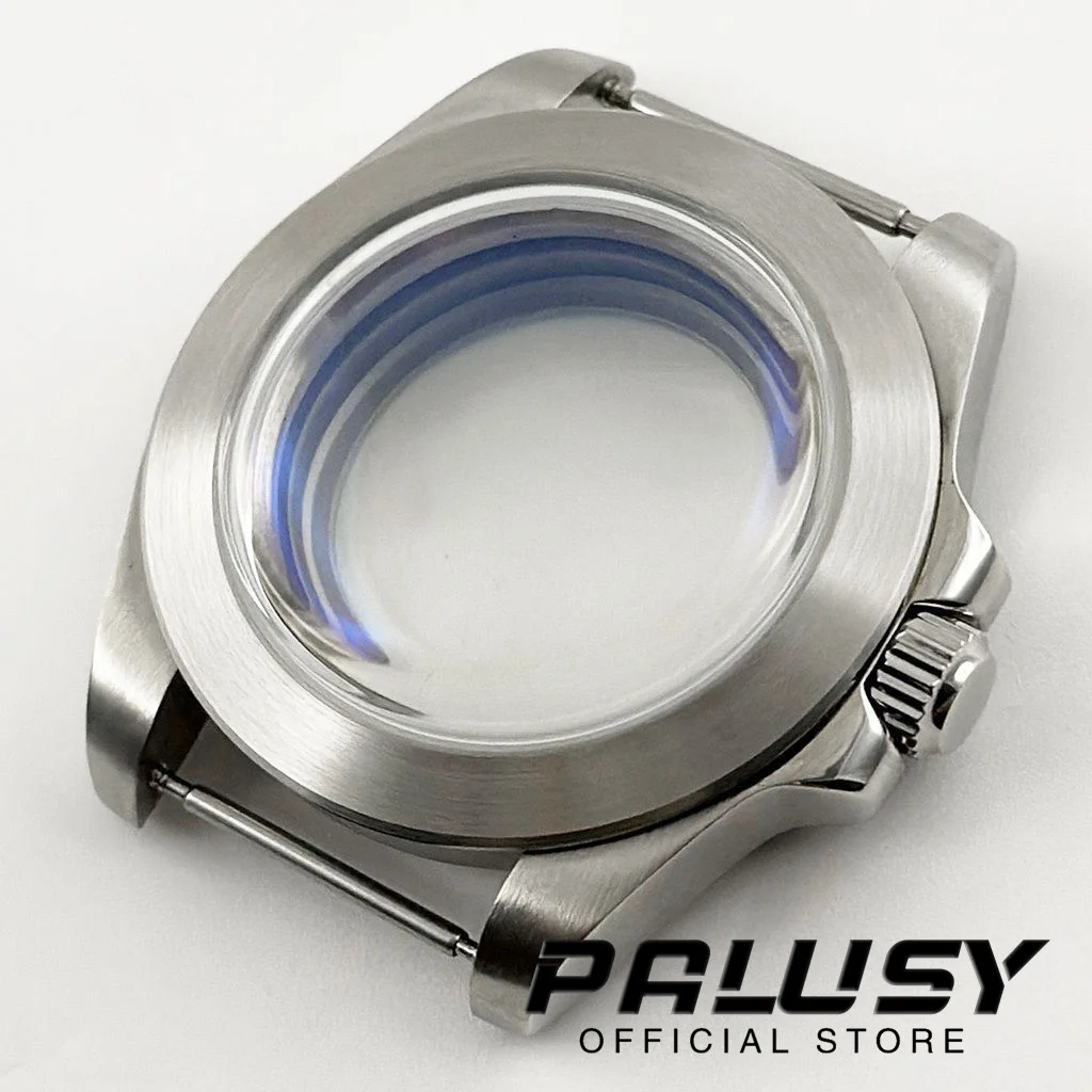 40mm NH34 NH35 NH36 NH70 Brushed Dive Watch Case Pot Bubble Mirro Blue AR Coating Glass Slope Bezel For ETA2824 PT5000 Movement