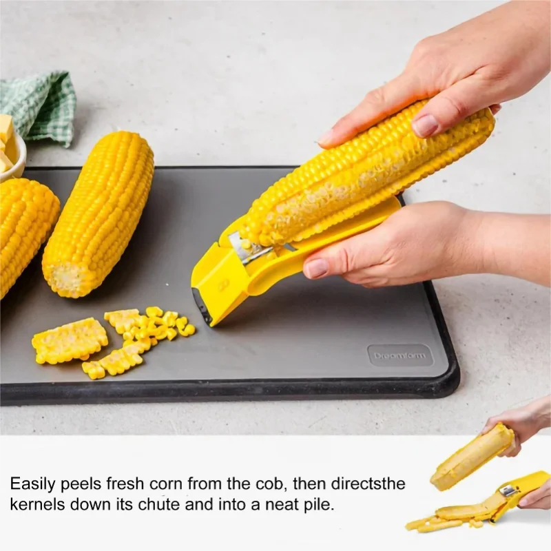 Hot sale Multi-function Portable Stainless Steel Corn Cob Stripper Kitchen Universal Gadget All-in-One Corn cob peeler & Cutter