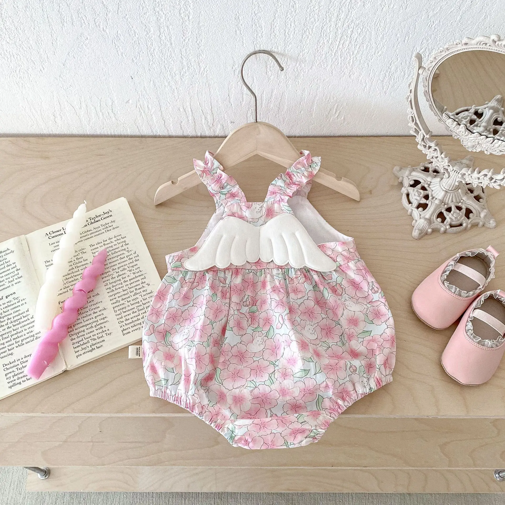 

Baby Floral Bodysuits 0-2 Years Old Summer Korean Children's Clothing Infant Super Cute Clothes 2024