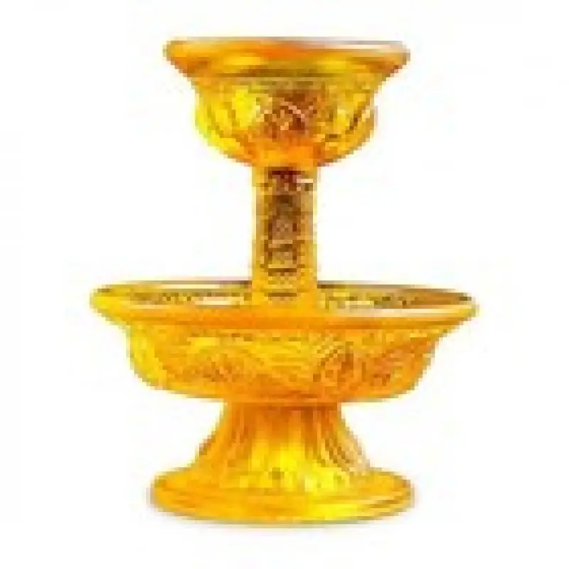 13.5cm Buddha Resin Eight Auspicious Symbol Sacrificed Cups Set Tibetan Buddhist