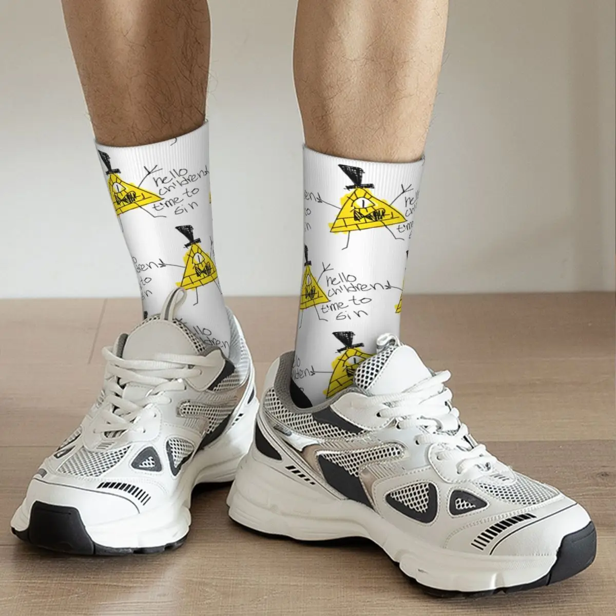 Chaussettes de basket-ball absorbant la sueur pour hommes et femmes, design ELIN, Gravity Family Falls, Hello Children, Time to Sin, Automne, Hiver