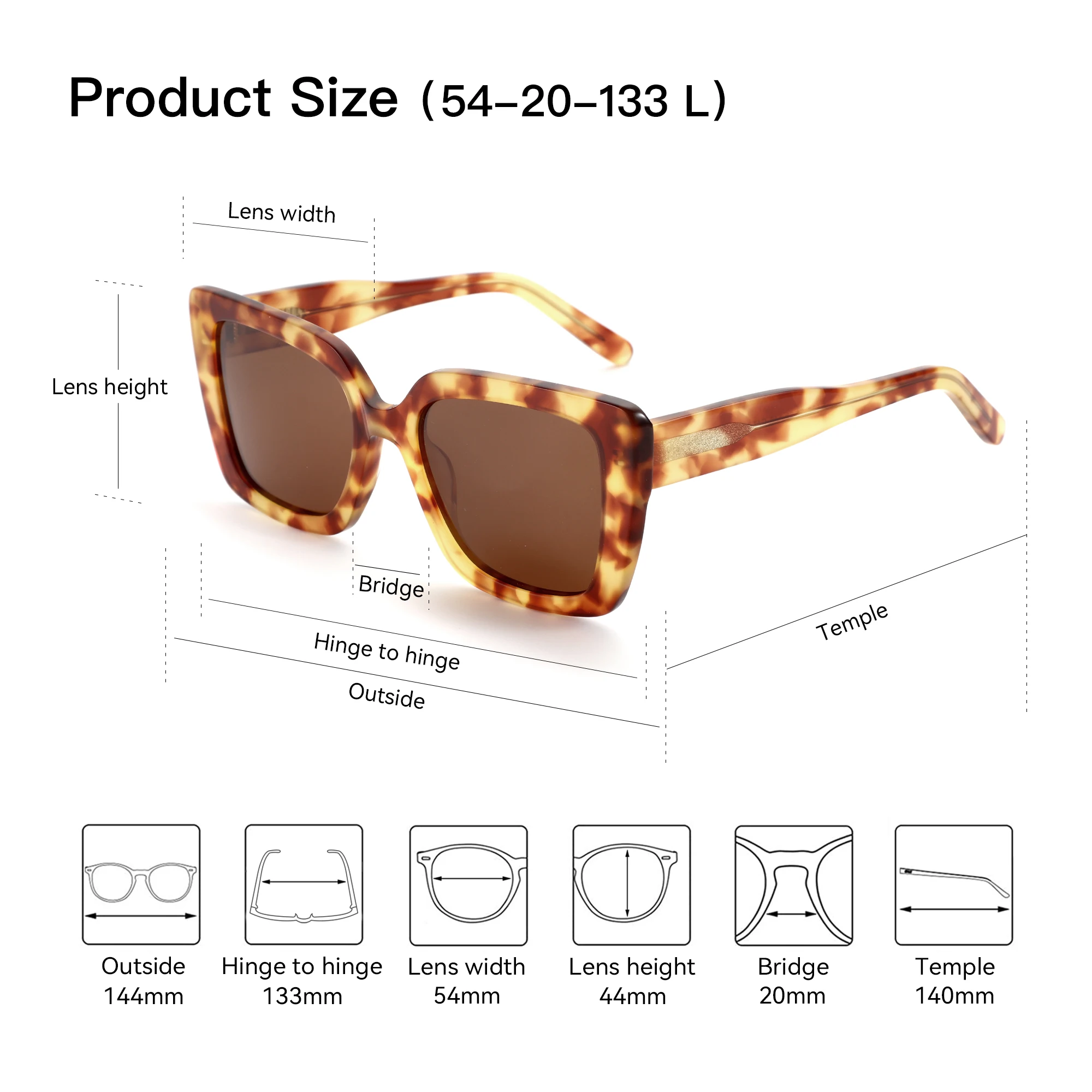 ZENOTTIC 100% gafas de sol con protección UV400 para mujer, gafas de sol polarizadas de acetato con montura cuadrada gruesa para mujer, regalo de compras