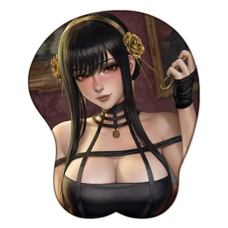 New Anime Cute3D Breast Mouse Pad Yor Forger Briar Soft Silicone Big Opaii Mousepad with Wrist Rest Desk Pad