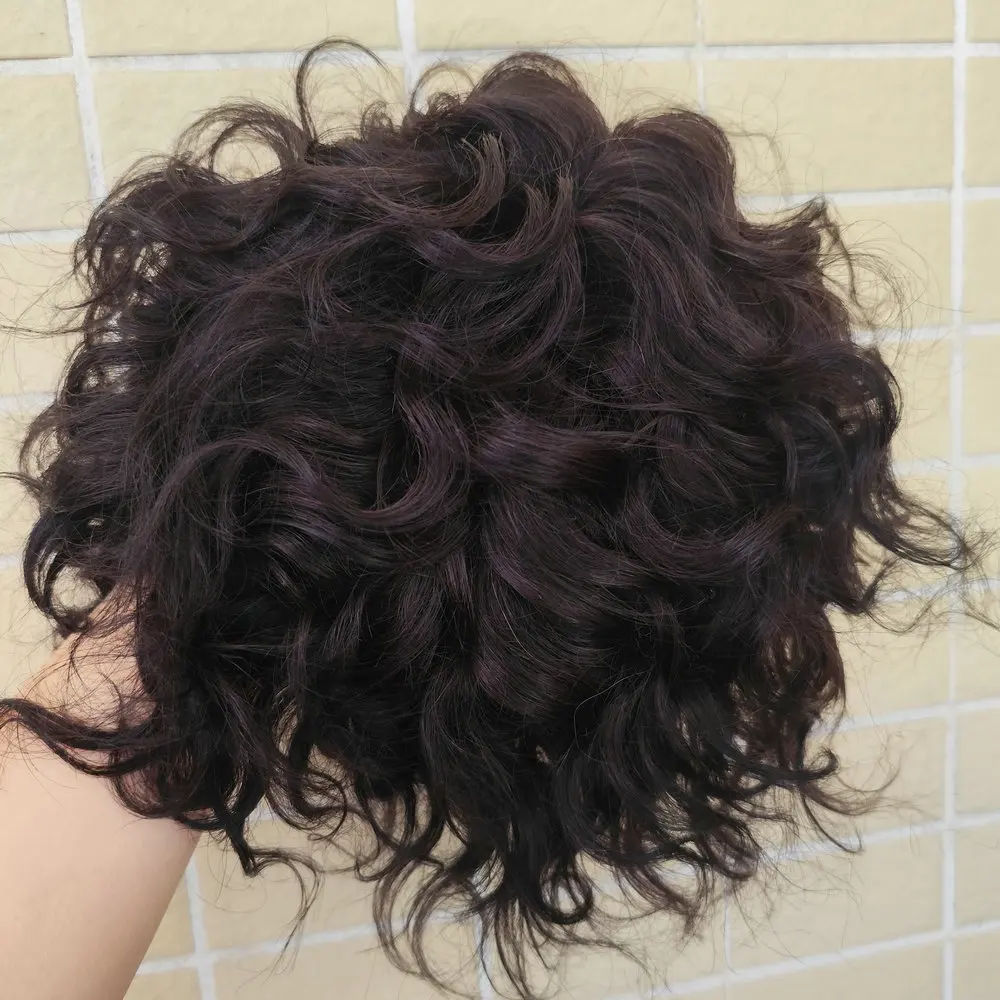 Los hombres de la onda pedazos el sistema indio humano del pelo de Remy del tupé negro 6x8 para el hombre