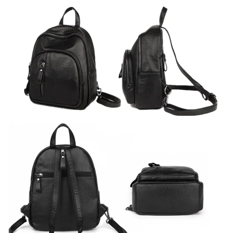 Anti-theft Soft PU Leather Backpack Women Vintage Shoulder Bag Ladies Mini Travel Backpack School Bags Girls mochila feminina