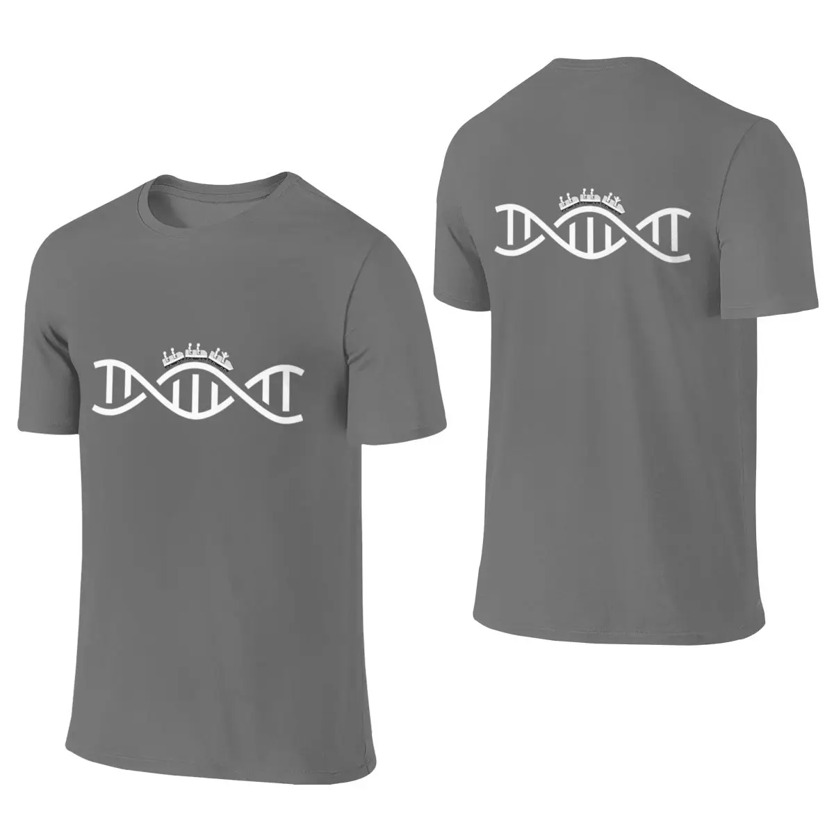 Rollercoaster DNA White Smooth Reversible T-shirt Light Minimalism Dark Color Schemes Basic Tee