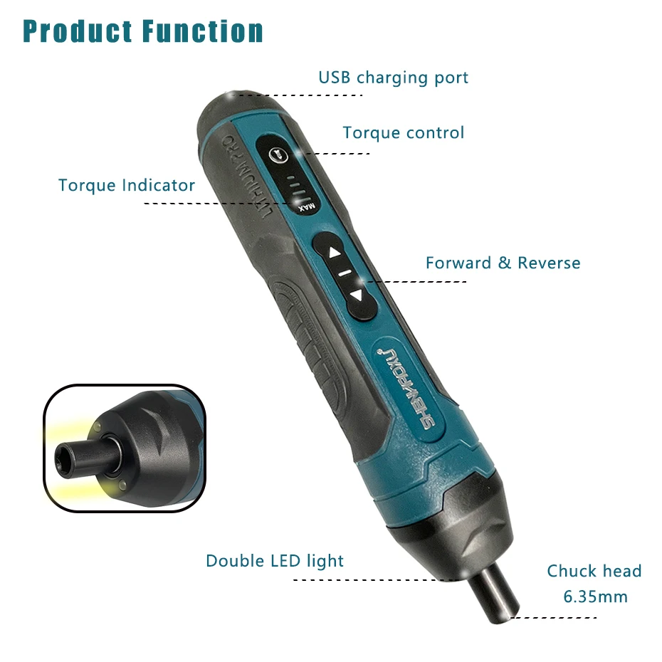 무선 전기 스크루 드라이버, 충전식 1300mah 리튬 배터리 미니 드릴, 3.6V 전동 공구 세트, 가정용 유지 보수 수리