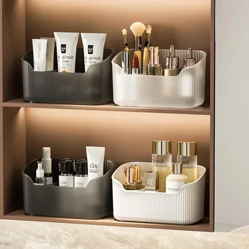 Organizer Desktop Storage Box Transparent Cotton Swab Container Makeup Brush Holder Bathroom Accessories Cosmetic Storage Box