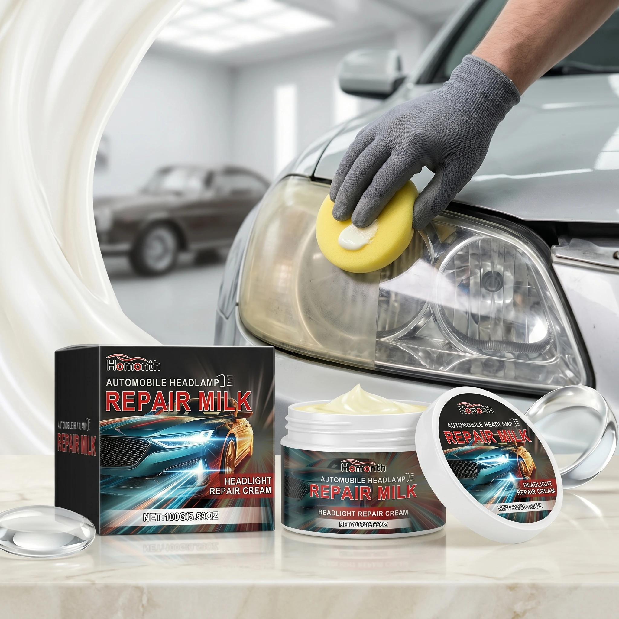 Car Headlight Restoration Polishing Kits Removes Yellowing Restore Clear Luster Anti-Oxidation UV Protect Headlight Repair Cream