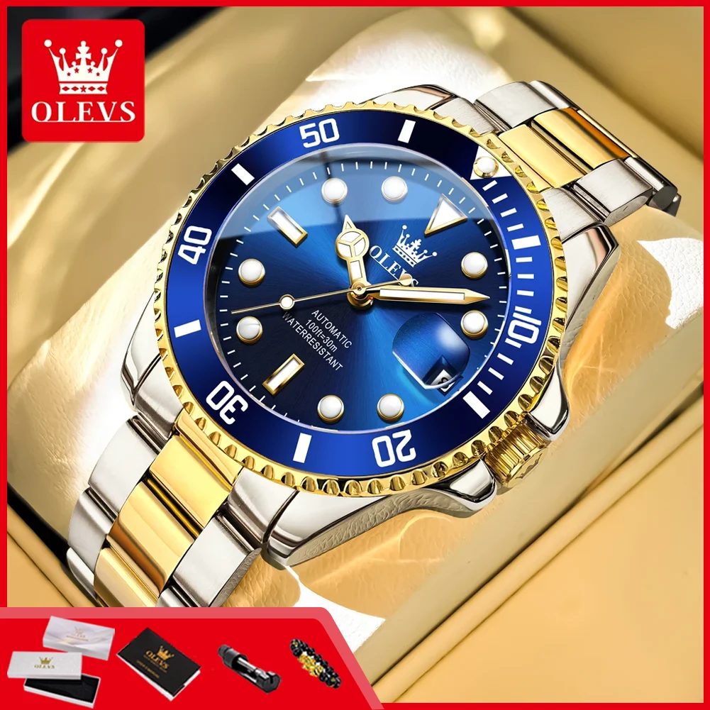 

Мужские механические часы OLEVS 6650, роскошные, топ-бренд, оригинальные, автоматические, из нержавеющей стали, водонепроницаемые, с датой.