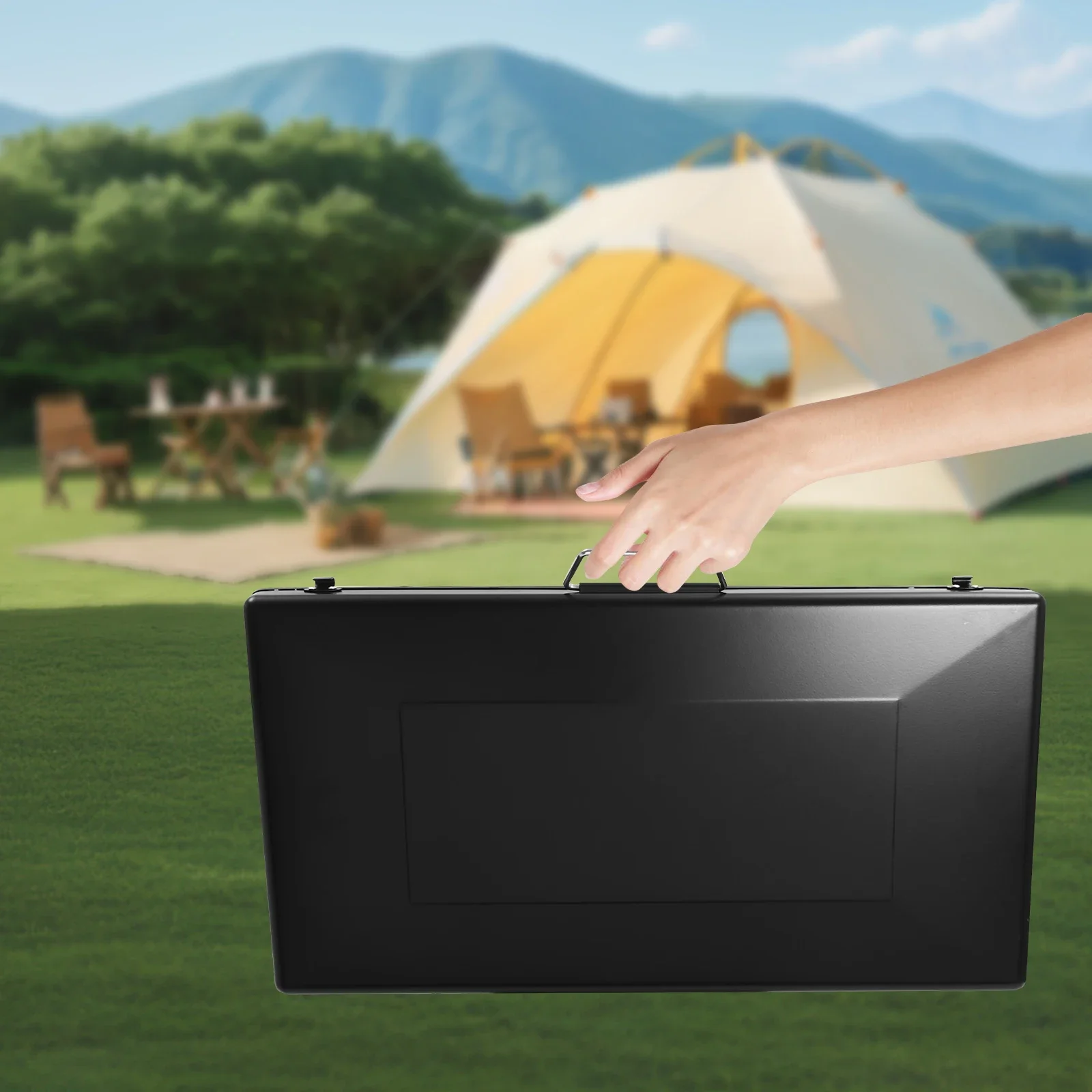 

4.5kW Tabletop Gas Camping Stove, 3-Burner Portable BBQ Grill, Outdoor Cooking Appliances for Picnics, Trips, Backyard Barbecues