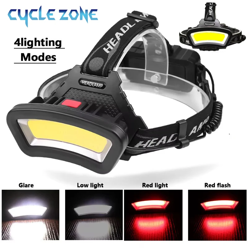 COB Headlamp Wide Range Lighting Headlight for Hunting Super Bright Fishing Camping Lantern Headlight Rechargeable Lamp Lights