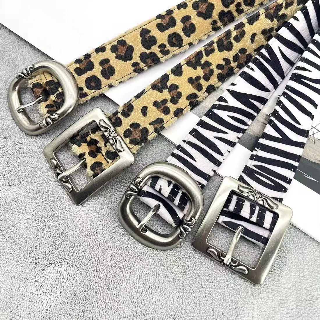 2026 New Luxury Brand Leopard Snake Zebra Pattern Snakeskin Cos Skin Cricle Pin Golden Buckle Y2k Belts for Dress Jeans Suits