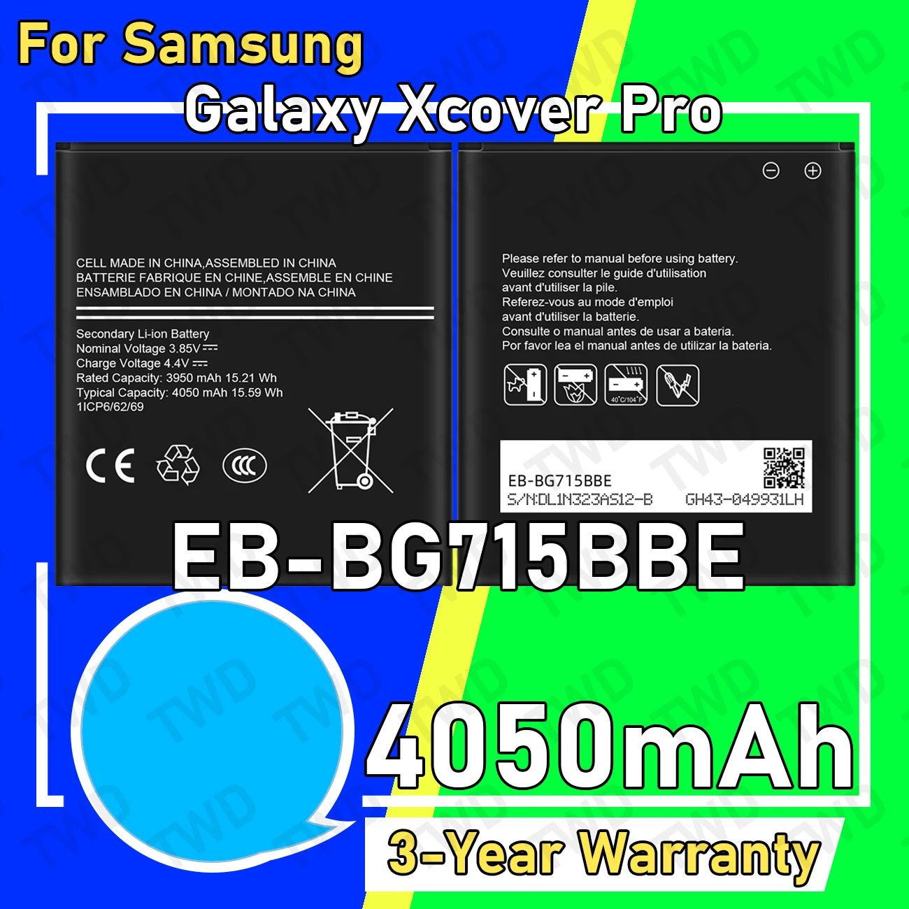 EB-BG715BBE Large capacity 4050mAh Battery For Samsung Galaxy Xcover Pro Batteries New High Quanlity+Free Tools