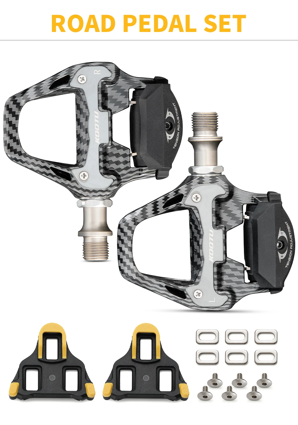 Pedales de carretera KOOTU de aluminio – LOOK KEO o SPD-SL Pedales de carretera KOOTU de aluminio – LOOK KEO o SPD-SL