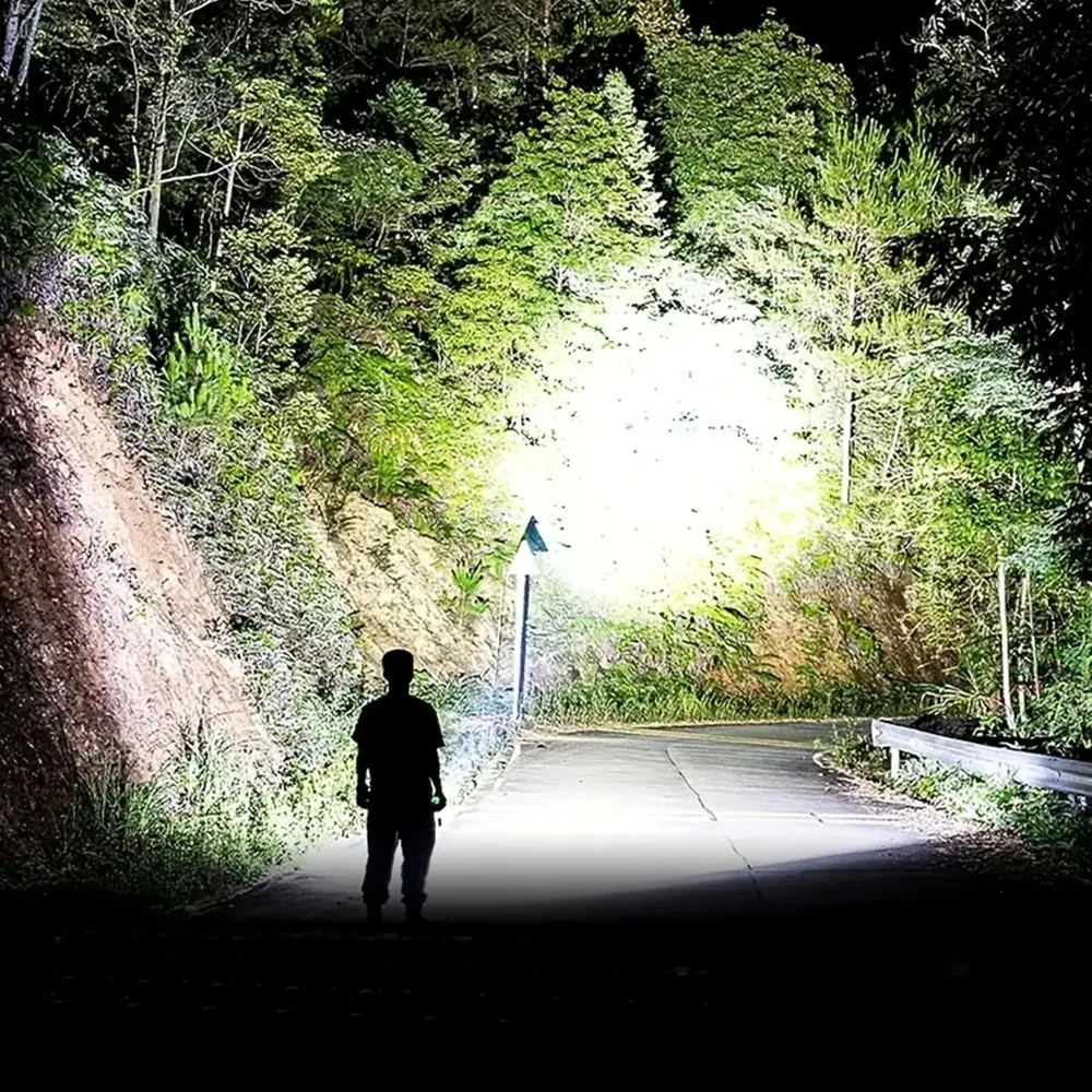 5000 Lumen Hochleistungs-Lichtstrahl-Taschenlampe, USB wiederaufladbar, Aluminium, Outdoor, Jagd, Camping, Angeln, Wanderung, Reisen, leistungsstarke Taschenlampe