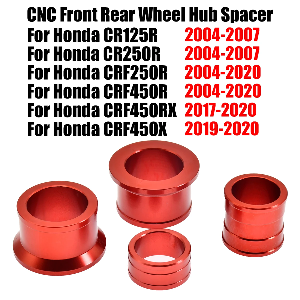 

For Honda CR125R CR250R CRF250R CRF250X CRF450R CRF450X CR CRF 125 250 450 Motorcycle Front Rear Wheel Hub Spacer Fork Bushing