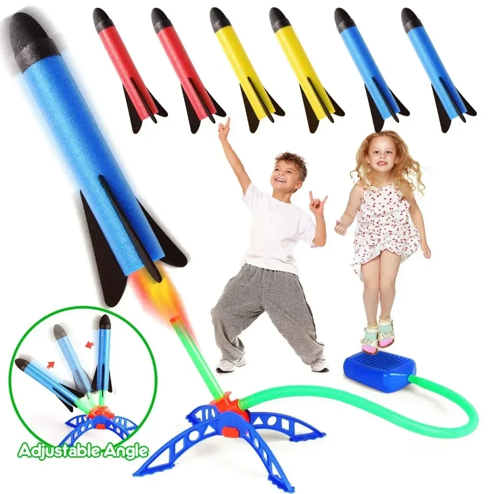 Kids Air Stomp Rocket Foot Pump Launcher Toys Sport Game Jump Stomp Outdoor Play Set Jump Sport Games Zabawki dla dzieci