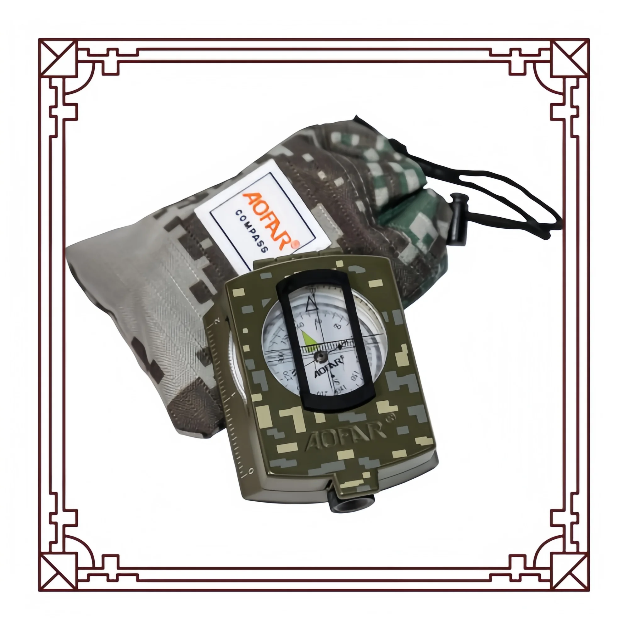 بوصلة عسكرية مع عدسة رؤية - مقاومة للماء ومضادة للصدمات للتخييم والمشي لمسافات طويلة