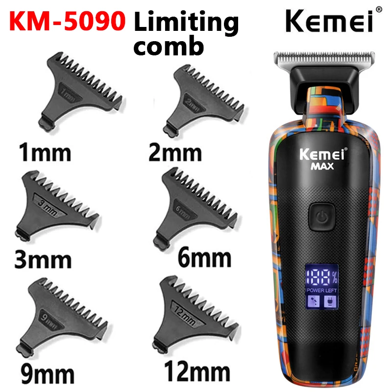 

Kemei 0 мм триммер для волос, Концевая расческа, универсальная черная защита, направляющая для стрижки волос парикмахера для бритья, 1 2 3 6 9 12 мм