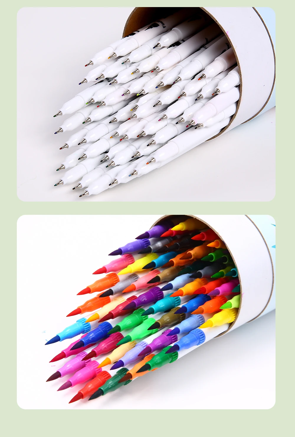 Ohuhu Art Markers Dual Tips Line Marker Set Aquarellstift Färbung Aquarellpinsel Fineliner Malerei Zeichnung Schulbedarf – Detail 9