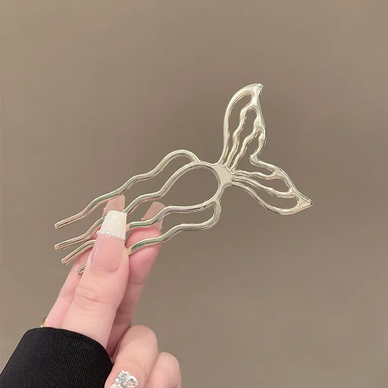 1pc Artistic Hair Forks Ginkgo Leaf Mermaid Tail Designs Unique Statement Hairpins Boho Vintage Everyday Chic Hairstyles Fashion image 5