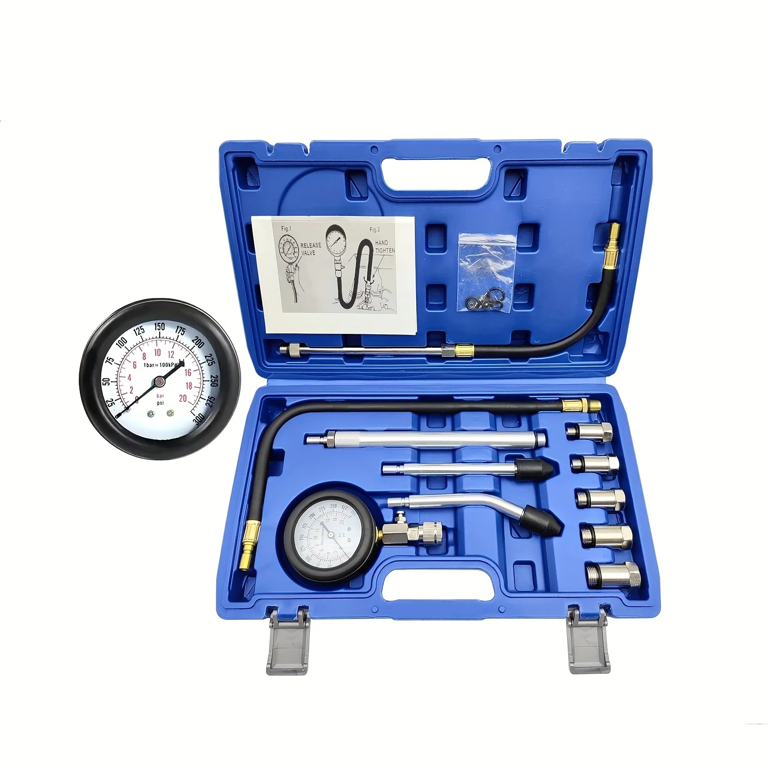 

11-Pack Cylinder Compression Tester Gas Engine Instrument Kit Tools Car Motorcycle Car Cylinder Pressure Gauge Car Testing Multi