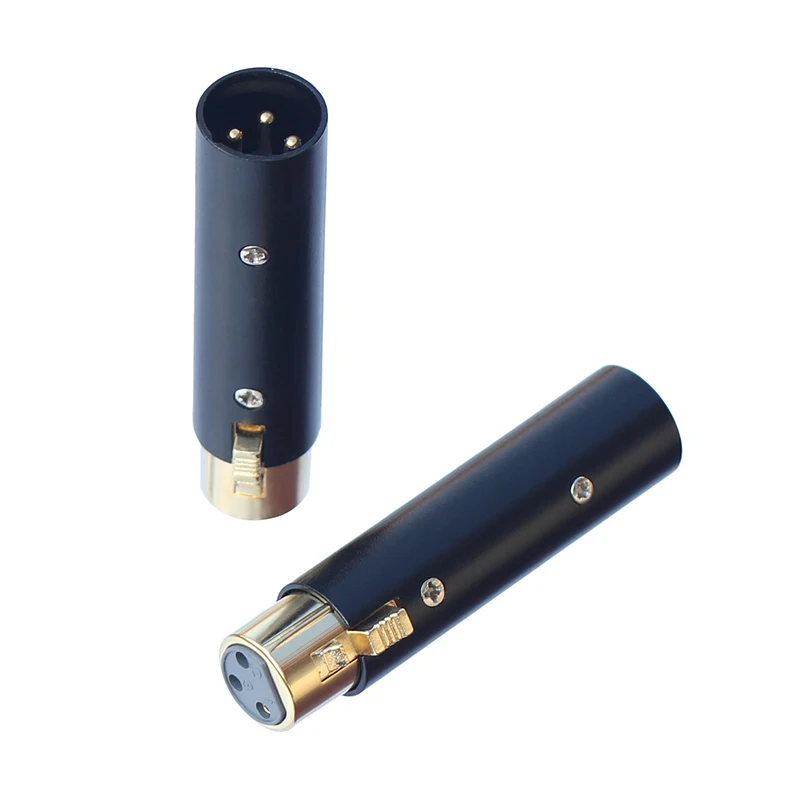 1 sztuka pozłacane XLR adapter M/F 3 Pin męski na żeński złącze Audio