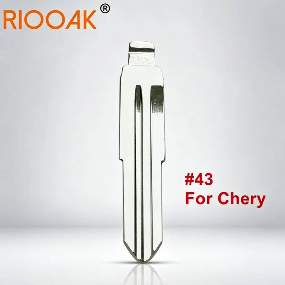 10Pcs #43 Metal Uncut Flip Key Blank Replacement Key Blade Compatible With KD Xhorse Key Cutting Machine For Chery A5 E5 Car Rem